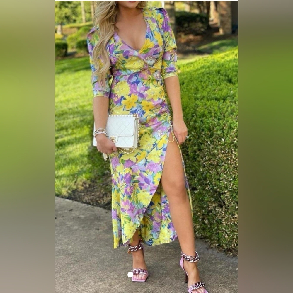 Dress, s, yellow and lilac